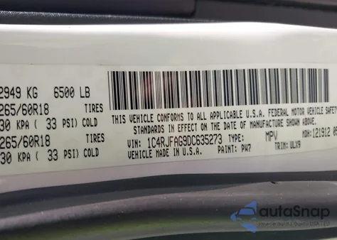 2013 Jeep Grand Cherokee Laredo из США, поврежденный, VIN 1C4RJFAG9DC635273